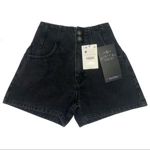 Bershka High-Waisted, Black Jean Shorts, with tags (size 00)